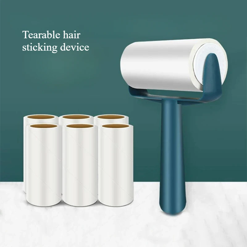 1pc New Tearable Roll Paper Sticky Roller Brush Plush Razor Household Cleaning Clothes Cleaning Brush Tool Pet Hair Remover