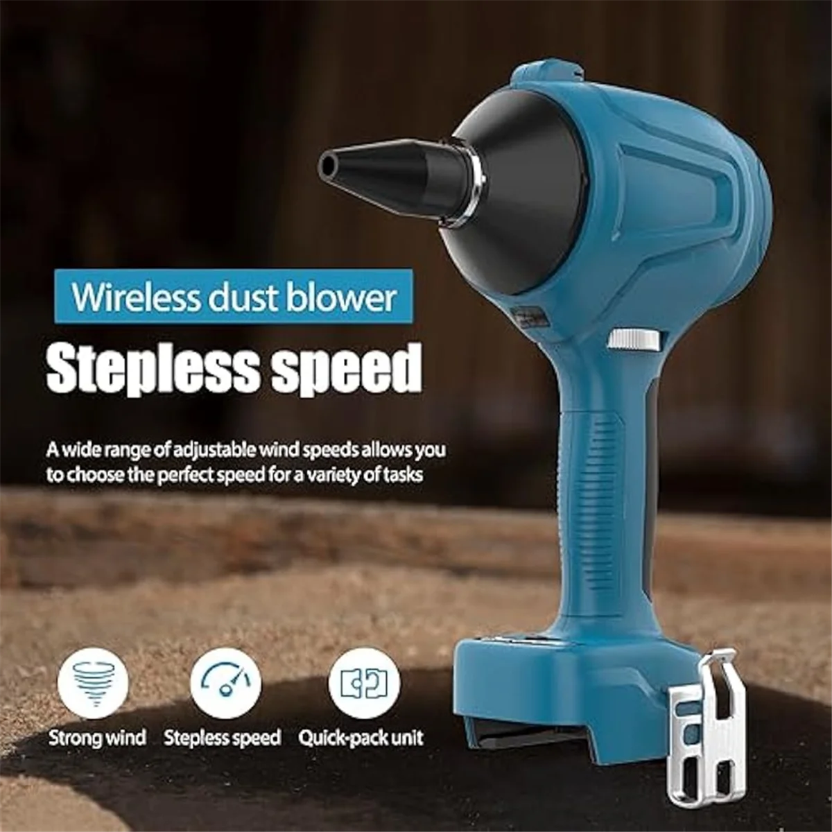 마키타 배터리용 무선 공기 먼지털이, 차고, 제재실, 작업장 청소용 압축 공기 먼지털이, 18V, 40000RPM