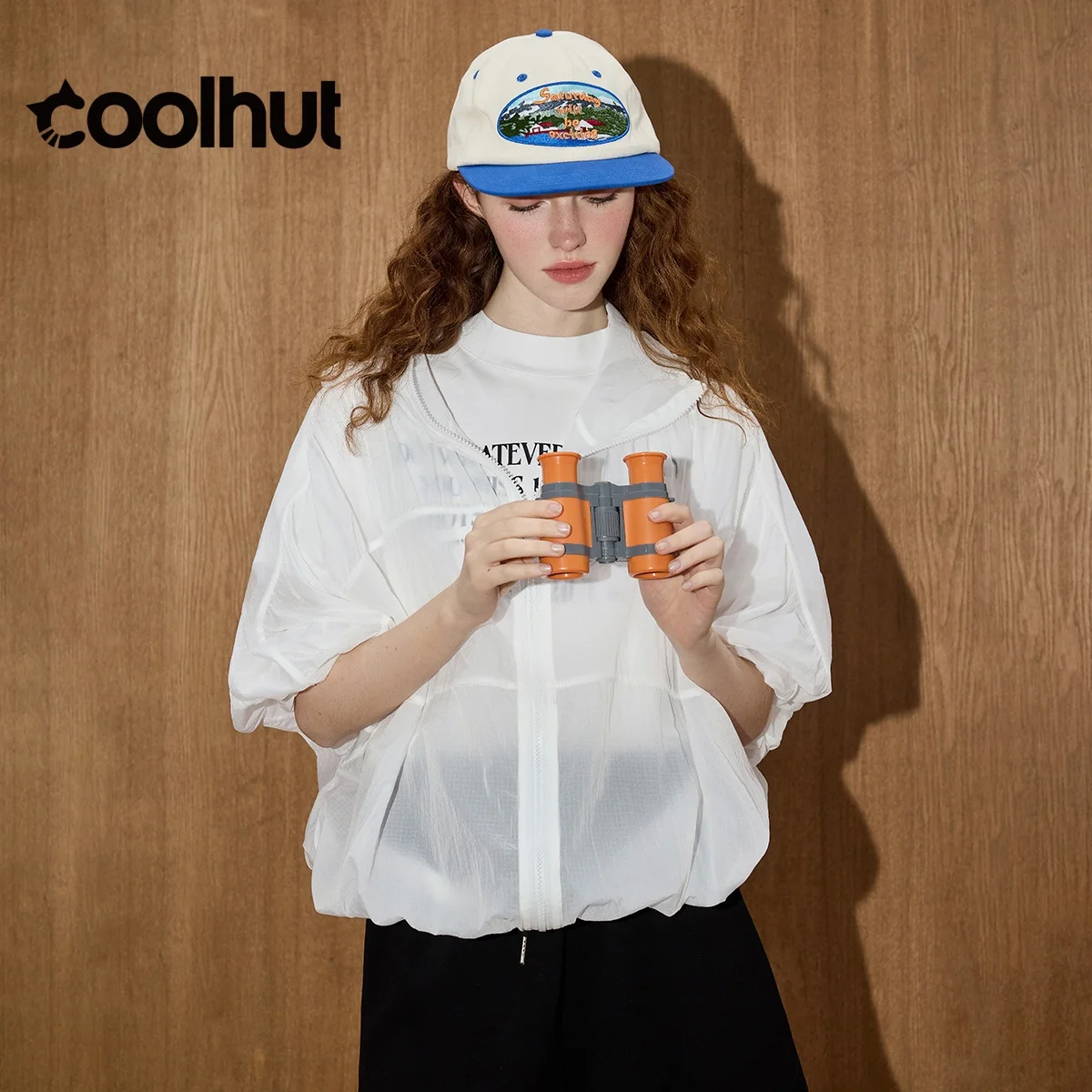 

COOLHUT 2025 летняя женская легкая солнцезащитная куртка с капюшоном и длинными рукавами, свободная посадка, дышащая повседневная верхняя одежда из ледяного шелка