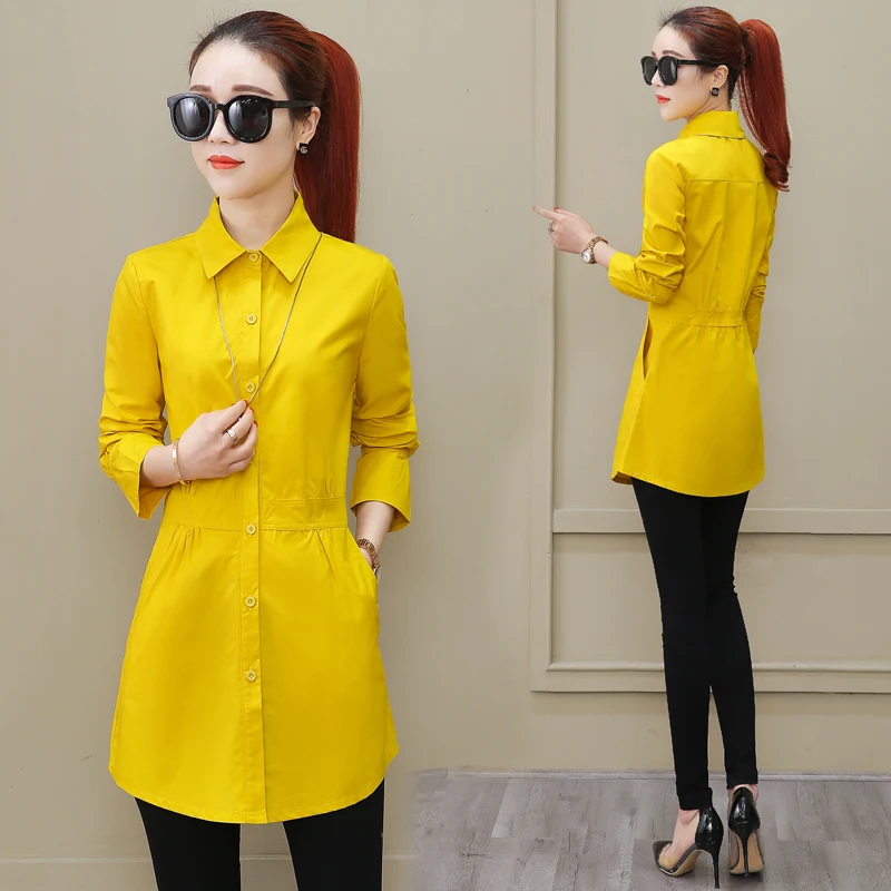 100% Cotton Xuân Hè 2022 Nữ Mới Áo Sơ Mi Tay Dài Rời Nữ Áo Trắng Tất Cả Trận Đấu Đáy Áo Khoác Ngoài