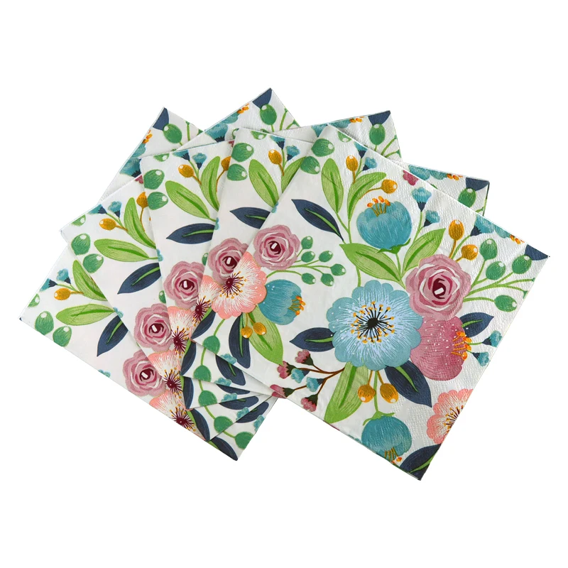 

50 pieces per pack 3layers thickening colored printed paper napkins party tissues 33*33cm square disposable napkins