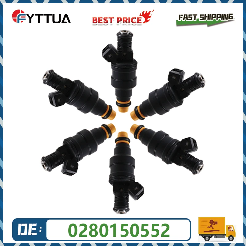6 injecteurs de carburant 0280150552 078133551E pour Audi 80 90 100 A4 A6 A8 2.6 V6 2.8L I6 V6 1994-1998