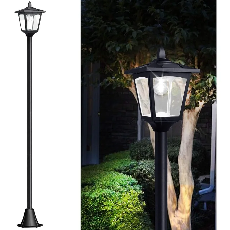 

67" Solar Lamp Post Lights Outdoor 50 Lumens, Solar Powered Vintage Street Lights for Garden, Lawn, Pathway, Driveway, Front/Bac