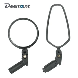 Bicycle Mirror Universal Left Right Mount Acrylic Convex or Flat Lens Plug Install Rear View Sight Reflector Angle Adjustable