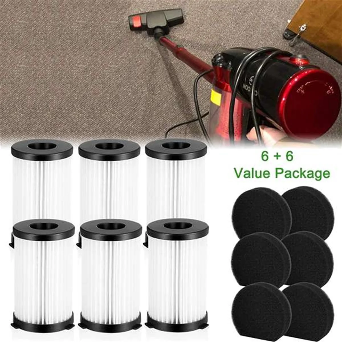 BFYLE para MooSoo D600 D601 Iwoly V600 Ariete RBT 2761 2759 Conga Thunderbrush 520 560 Techwood TAE-7036 piezas de juego de filtros Hepa