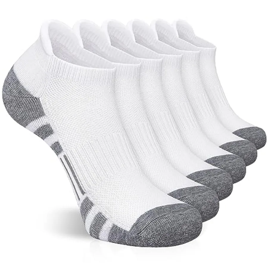 

Ankle Athletic Running Socks Low Cut Sports Socks Breathable Cushioned Tab Socks for Men Women 6 Pairs