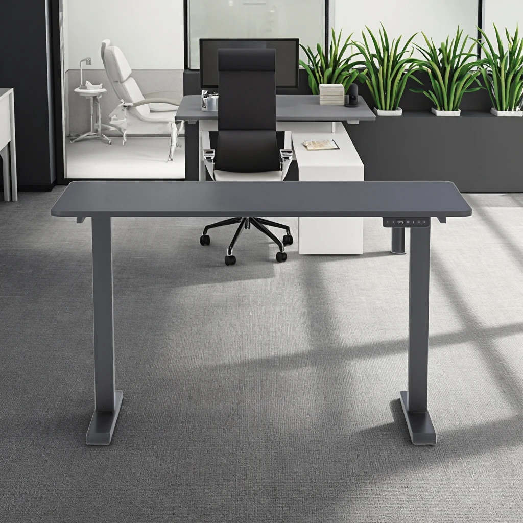 

Ergonomic Single Motor Electric Height Adjustable Home Office Desk Manufacturer in Stock Modern Design Sit Stand Computer Desk