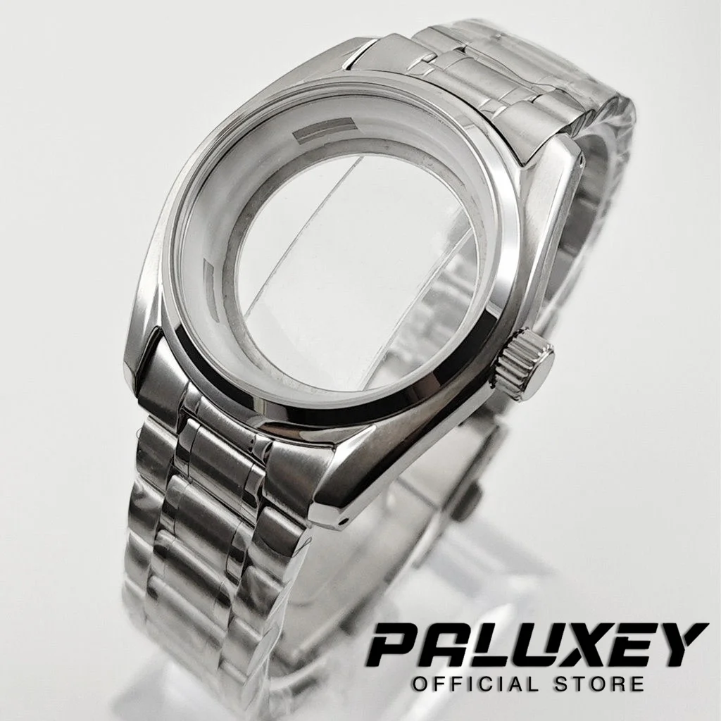 

NH35 39.5mm Silver Sapphire Crystal Watch Case for NH34 NH35 NH36 NH38 Movement GS Baihualin Modified Watch Fit 33.5mm Dial
