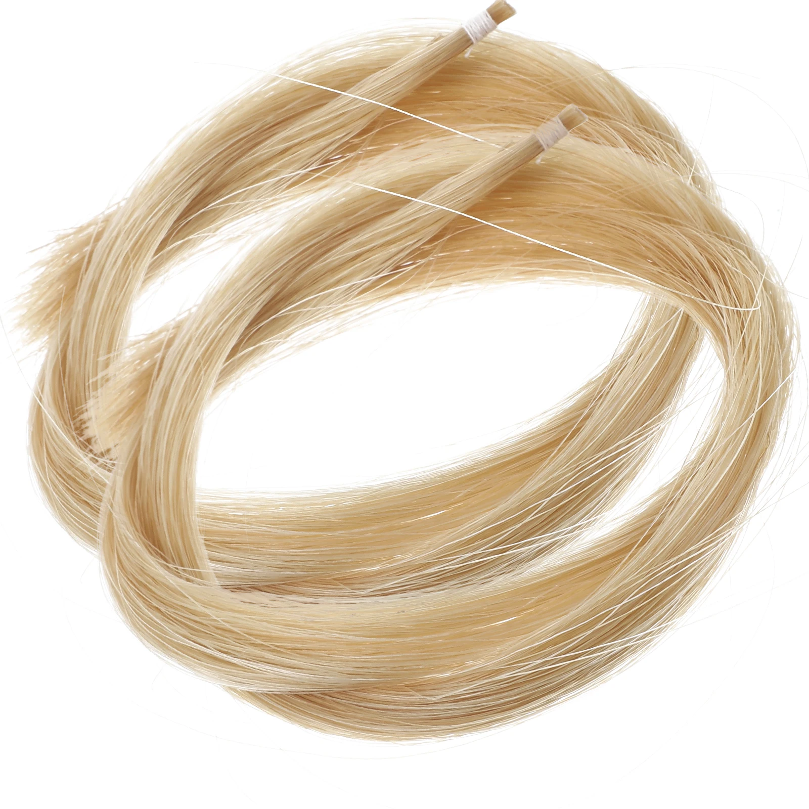 

2 Hanks Tail Hair Curly Violin Accessories Synthetic Straight for Horsehair Musical Instrument