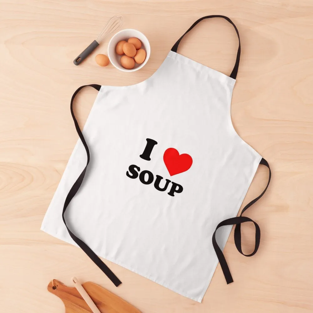 

i love soup Apron Women's Home Clothes Hairdressing Kids Things For The Home Apron