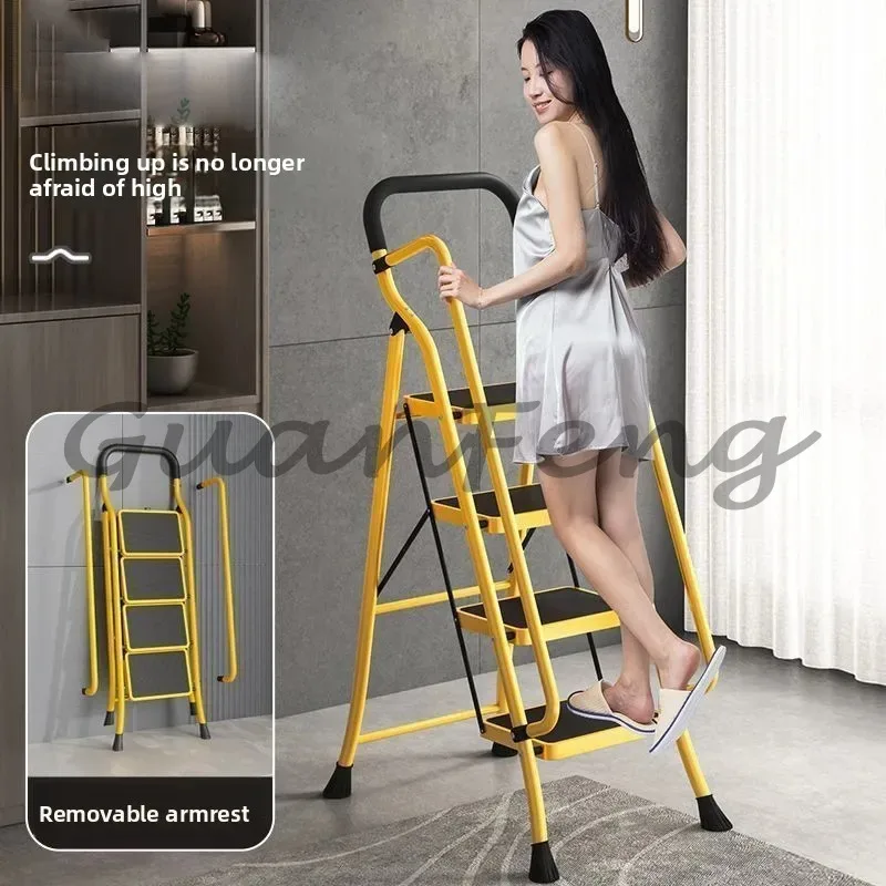 Multipurpose thickened and widened portable pedal escalator household folding ladder