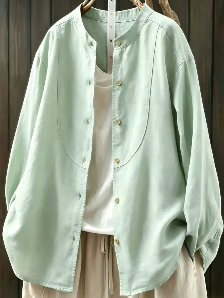 Picture 4: L-4XL Plus Size Autumn Spring Fashion Elegant Shirt Blouse O-Collar 3XL 4XL Big Large Size Women Long Sleeve T-shirt Tops