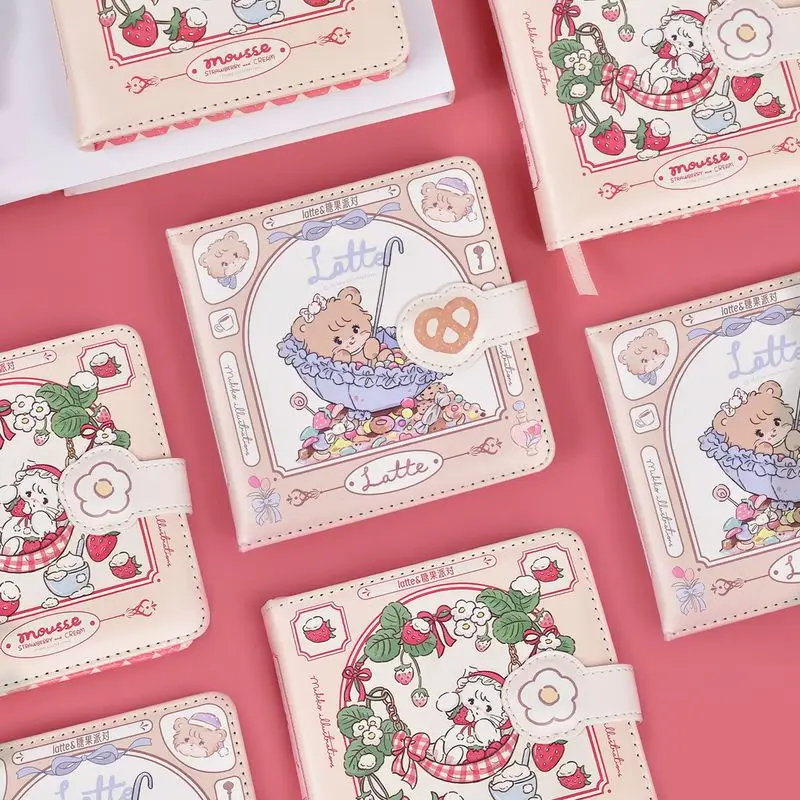 Carnet magnétique mignon Mikko avec couverture en PU, pages intérieures colorées, journal intime, bloc-notes de dessin animé, papeterie scolaire pour étudiants, ornement de bureau, cadeaux