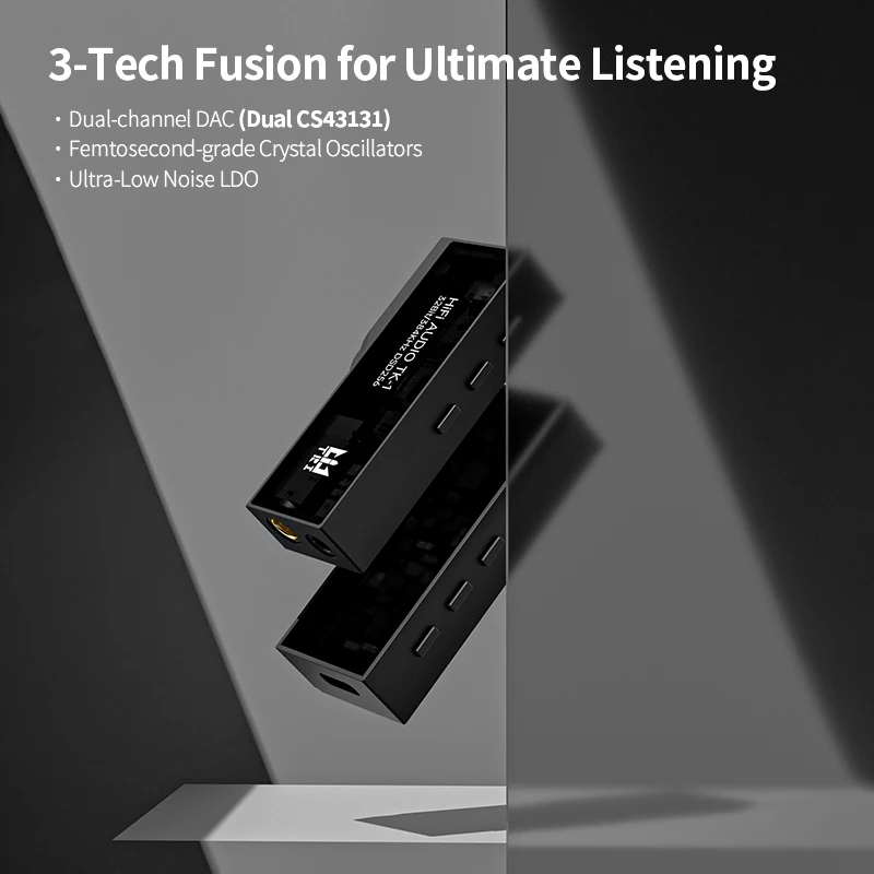 TRI TK1 Portable Lossless DAC/AMP 3.5/4.4MM Two Ports Dual-channel DAC Low-power Design Compatible with iOS/Android/MAC/Windows