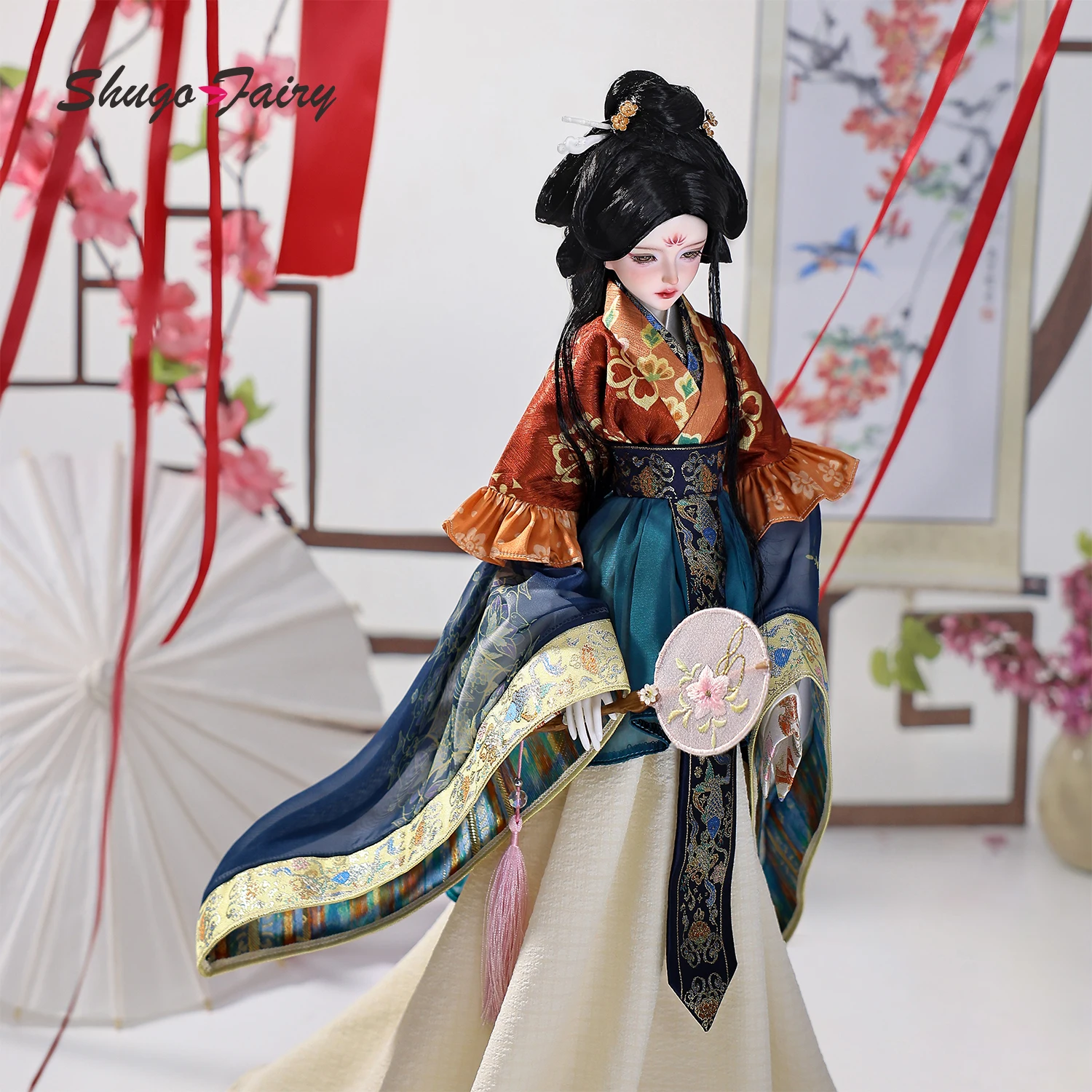 Carmen E Bjd 인형 1/4 풀 세트 Bariy A Wei-Jin Hanfu-Clad Maiden Style 오리지널 애니메이션 볼 관절 인형 Bjd Figure Shuga Fairy
