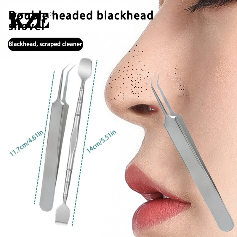 1Pcs Stainless Steel Hair Follicle Cleansing Blackhead Scraper Massager For Facial Skin Care Board Blackhead Shovel ﻿ ﻿