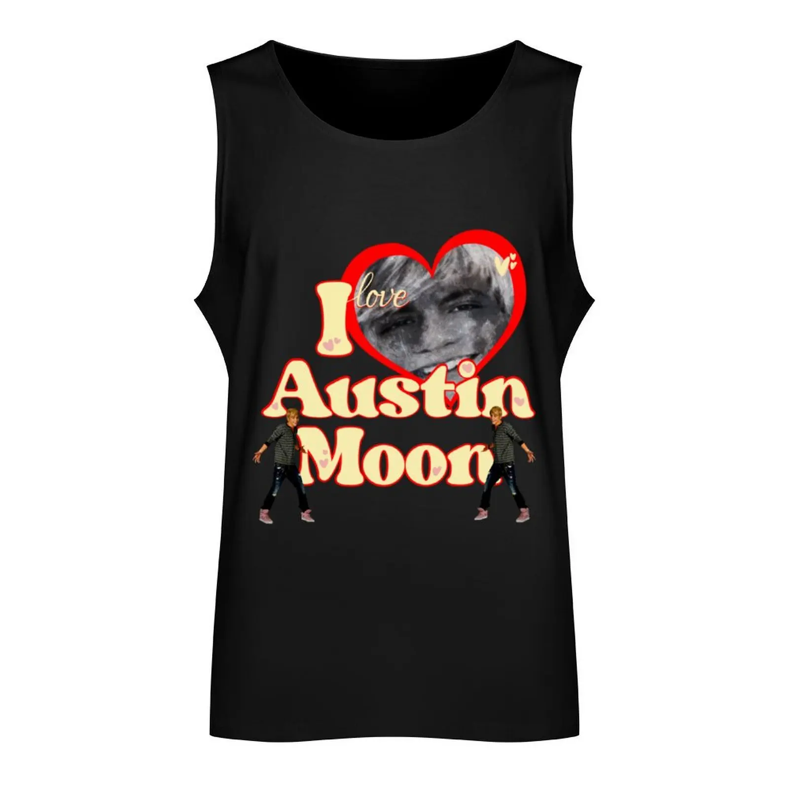 I Love Austin Moon Tank Top t-shirt Men's Gym wear Sports shirt man