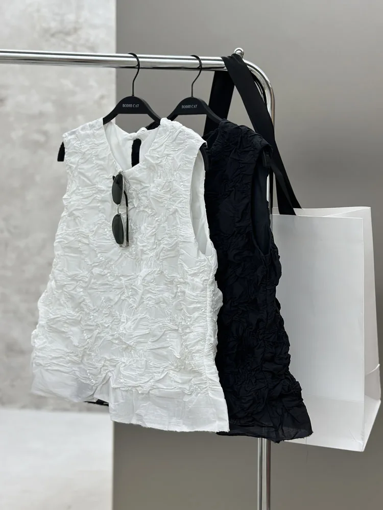 

Новая женская хлопковая жилетка Bodhl 2025 с вышивкой, из высокоплотного хлопка, комфортная, укороченная