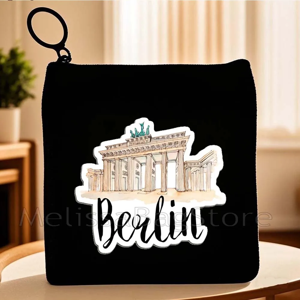 Milan Moscow Netherlands New York Paris Taj Mahal Egypt Rome San Francisco Berlin London Coin Purse Custom Key Case Cloth Bag