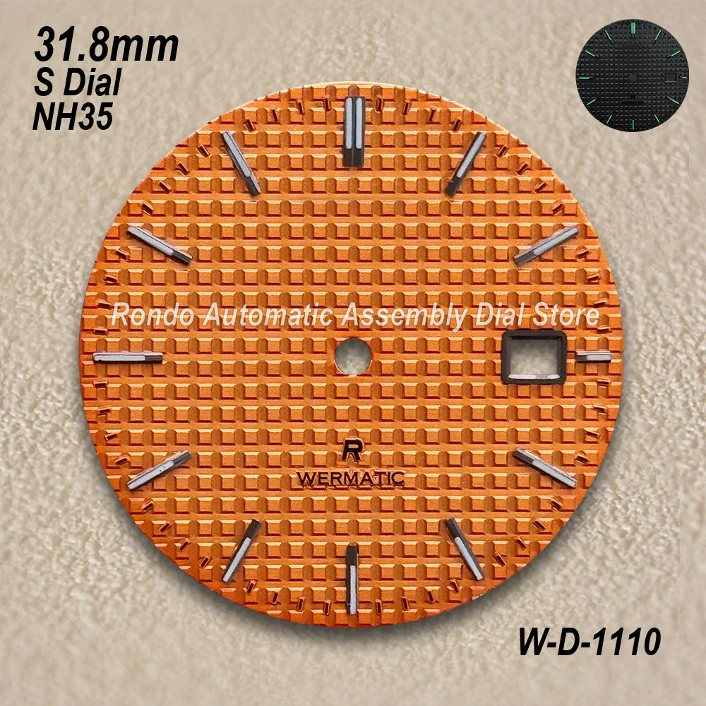 31.8mm Oak S Dial Fit NH35/NH36 Automatic Movement Green Luminous High-Quality Gradient Dial Watch Modification Accessories