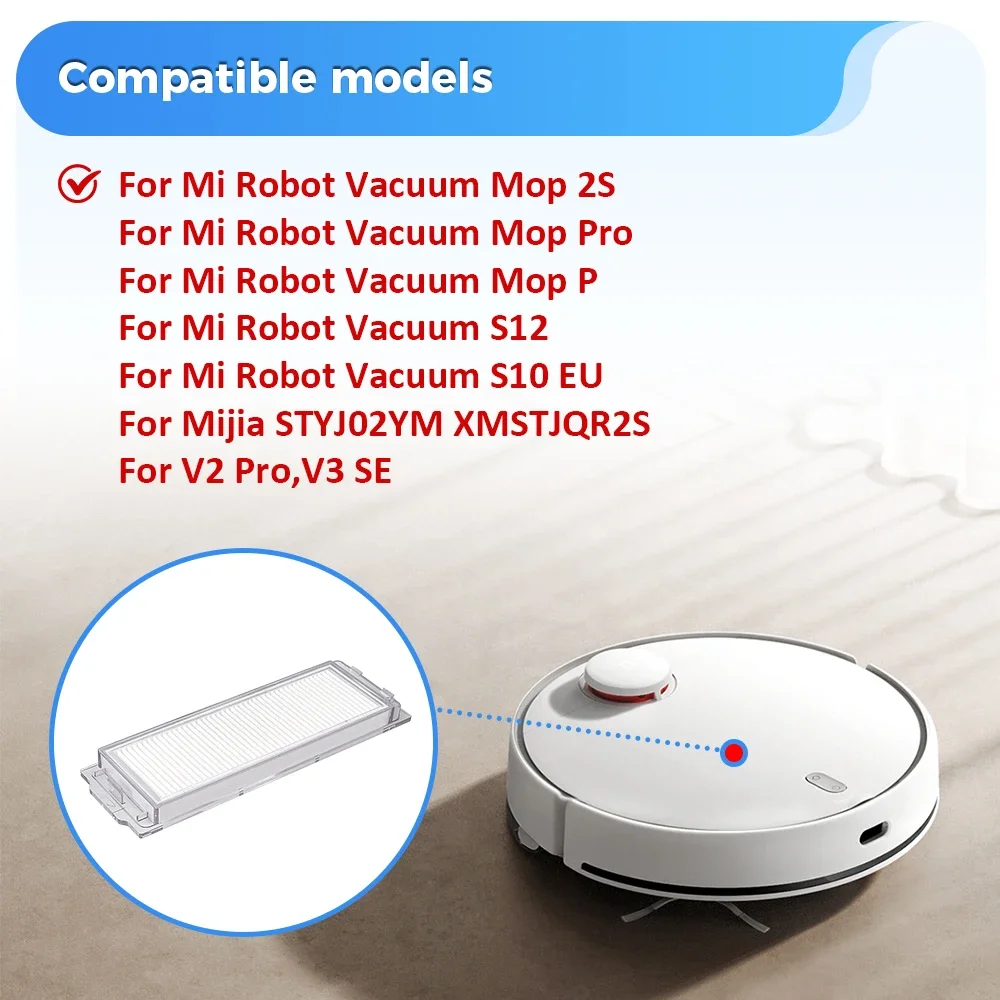 Hepa Filter Accessories for Xiaomi S10 Mijia 3C /Mop P/Mop 2S /Pro STYTJ02YM/Viomi V2 PRO/V3/SE / XMSTJQR2S Robot Vacuum Cleaner image 2
