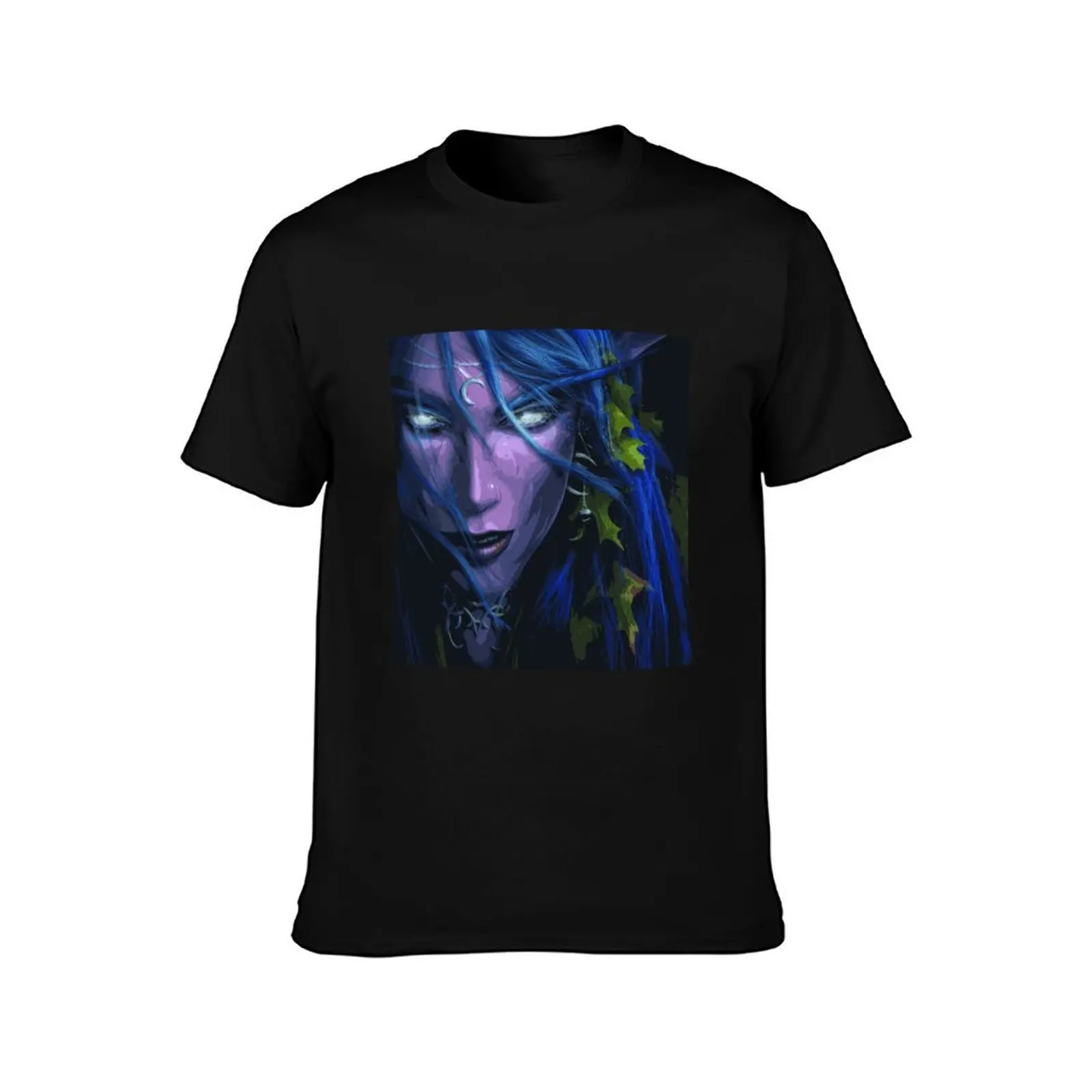Night Elf Wow T-Shirt Summer Casual Cotton Tee Oversized Streetwear Tops Vintage Graphic Print Loose Fit Short Sleeve