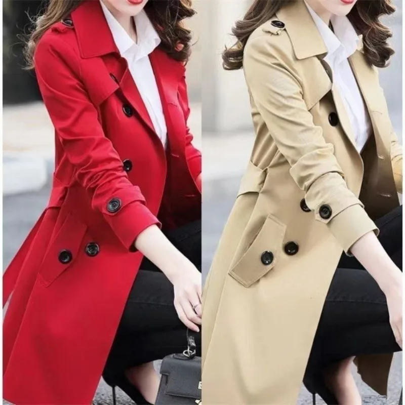 

Double-breasted Trench Coat Women's Medium and Long Autumn and Winter 2025 New Autumn Coat Women's Slim Coat