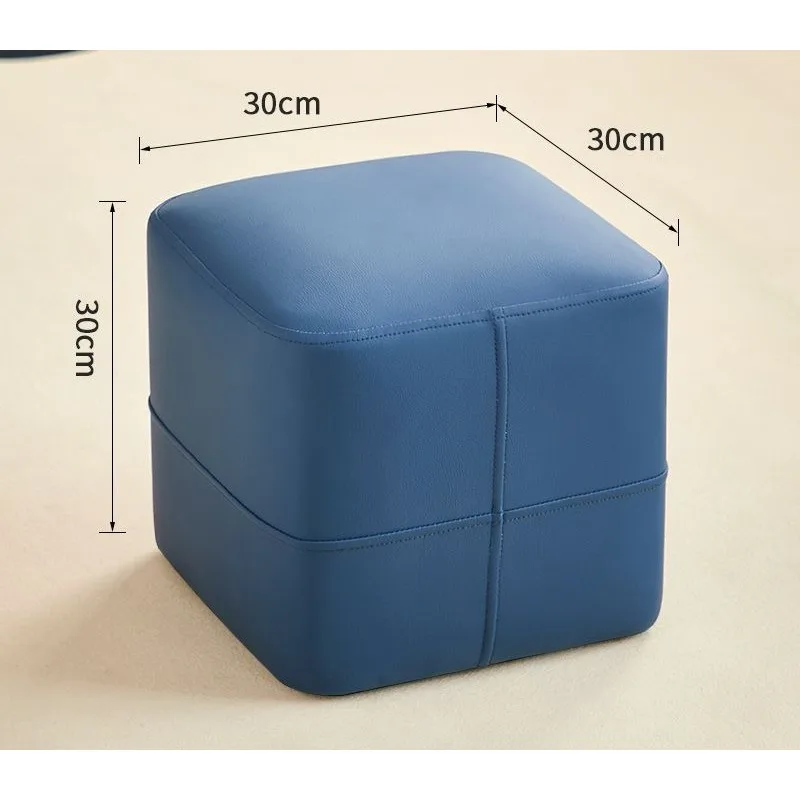 Luxury Leather Square Stool 13