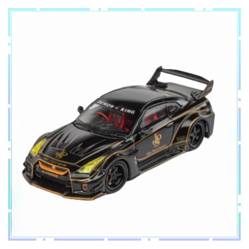 รถโมเดล Car King 1:64 GTR35 RR สีดำทอง JPS ทาสีแล้ว ฝาเปิดได้ ของเล่นเด็ก ตกแต่งโต๊ะ ของสะสม ของขวัญเทศกาล