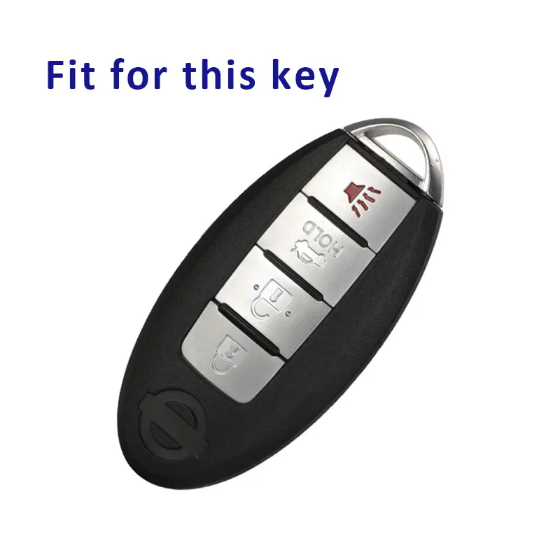 For Infiniti Nissan Altima Maxima Murano Rogue Sentra 370z Leather TPU Car 4Button Key Case Cover Keychain Protector Accessories