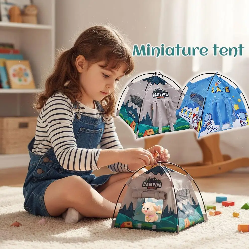 Dollhouses Miniature Camping Tent, 6.7 Inch Realistic Doll House Tent, Handmade Mini Tent For Diorama Displays