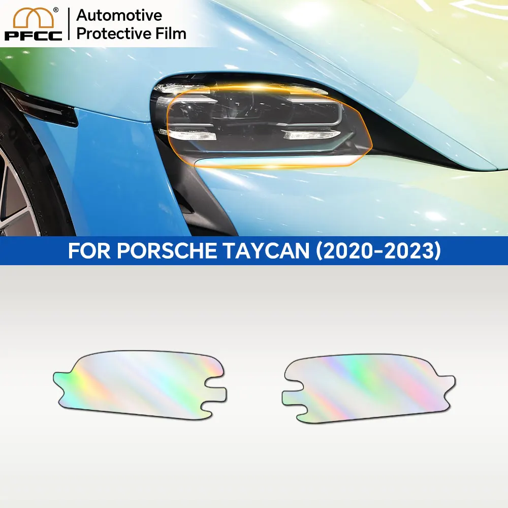 Pfcc pré-corte transparente carro ppf para porsche taycan 2020 2021 2022 2023 filme de proteção de pintura envoltório do carro farol retrovisor filme