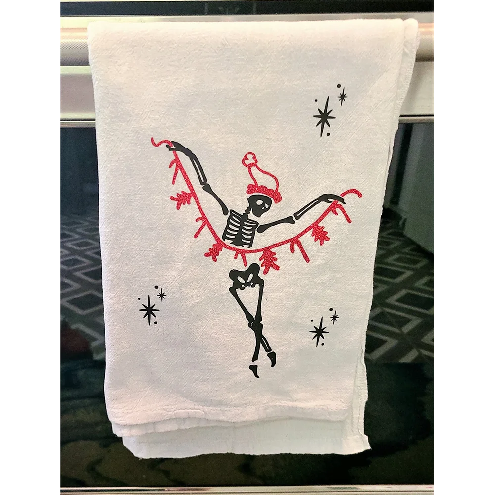 1 pcs Halloween Festival Spooky Towel Creepy Gothic Decoration Holiday Towel White for party supplies favors accessories décor