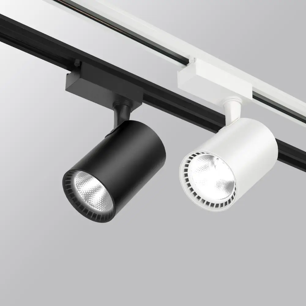 Luz de pista LED COB de 220V, lámpara de foco de riel, accesorio de riel de aluminio, iluminación de exhibición de ventana de tienda, 12/20/30/40W