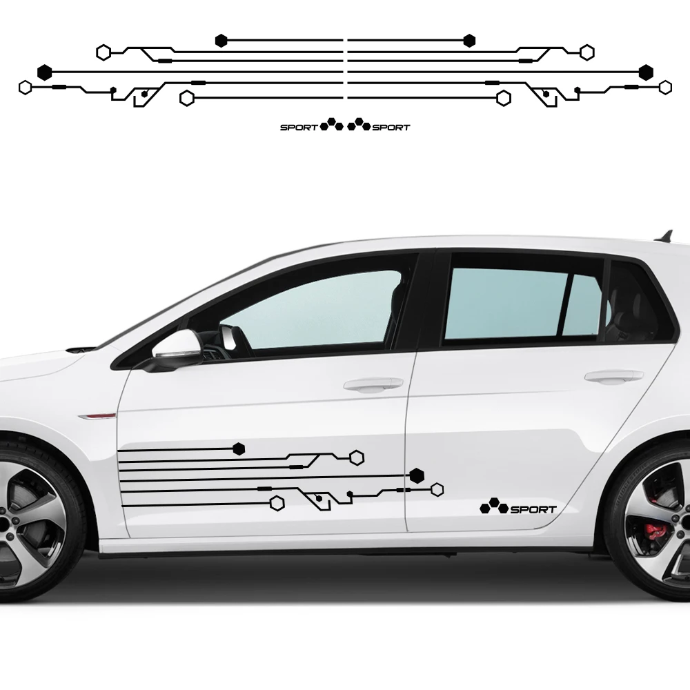 

Автомобильные наклейки для Volkswagen Golf, комплект виниловых наклеек на боковую дверь, ПВХ, водонепроницаемая наклейка на автомобиль, автомобильные аксессуары, украшение