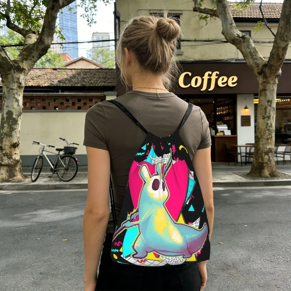 

Rain World Slugcats Pattern Game Backpacks Portable Drawstring Bundle Pocket Sports Bag Book Bags for Man Woman Students