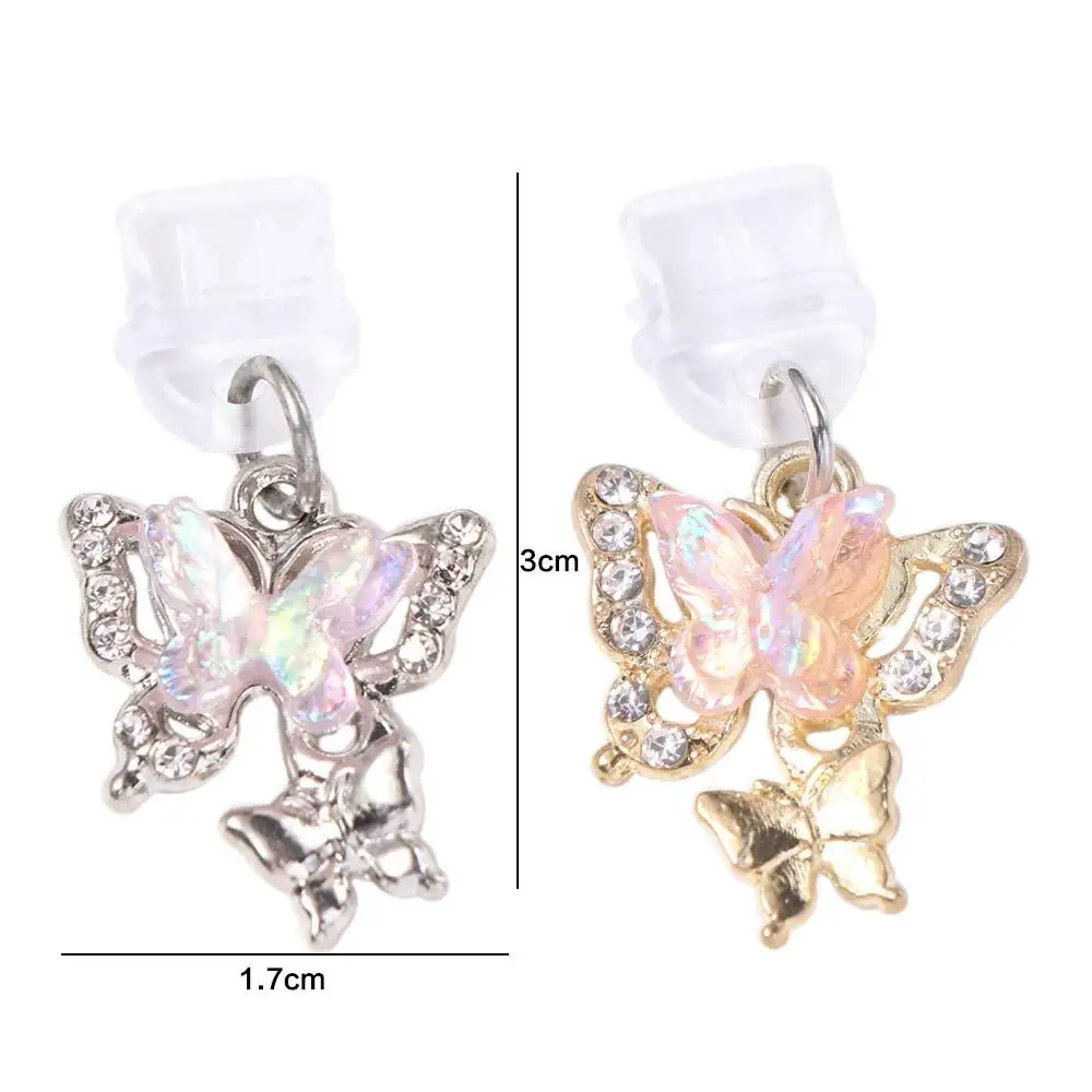 Type-C Metal Butterfly Phone Dust Plug Anti-Dust Dustproof Butterfly Charge Port Anti Dust Plug Creative Gold