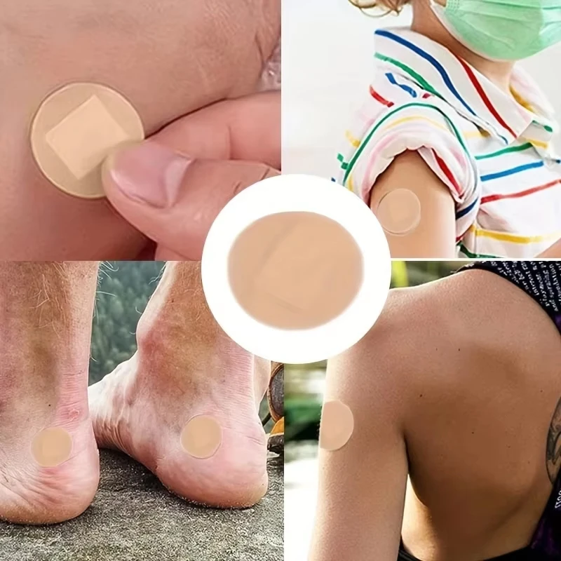 100pcs/set Mini Round Band Aid Skin Color Wound Dressing Plaster Patch Breathable Waterproof Adhesive Bandages Tape image 5