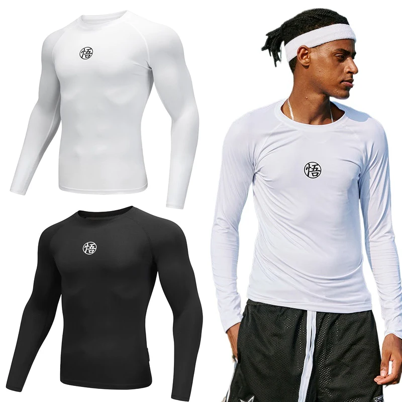 

Dragon Ball Son Goku Мужская спортивная футболка Быстросохнущая рубашка для бега для бодибилдинга Компрессионный топ с длинными рукавами Дышащая спортивная одежда