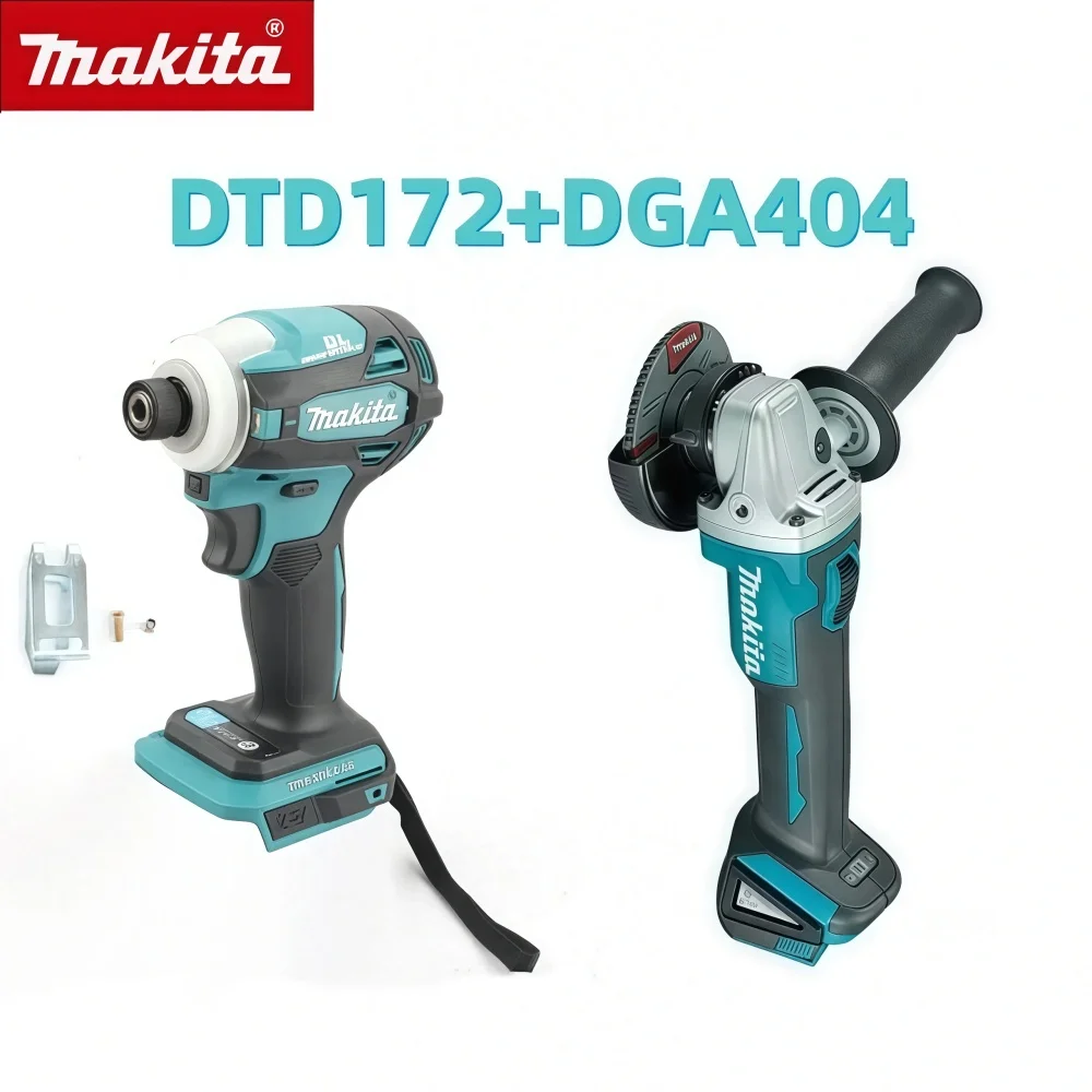 

Makita DGA404 18V 125mm Brushless Electric Angle Grinder with DTD172 Impact Drill Car Maintenance Cutting Machine Tool Set