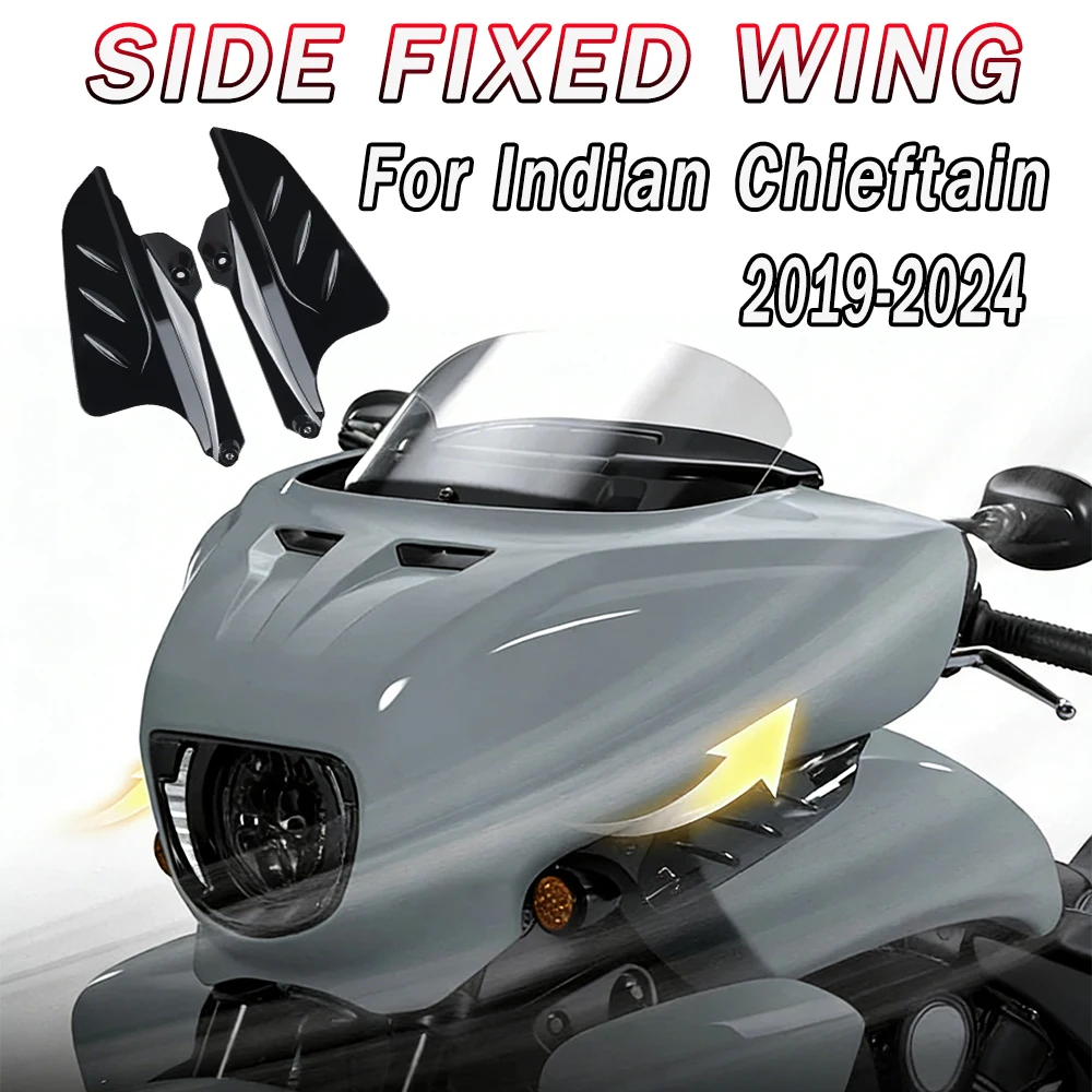 

For Indian Chieftain Roadmaster Dark Horse Limited 2019-2024 Motorcycle Front Side Fairings Air Deflector Front Side Fixde Wing