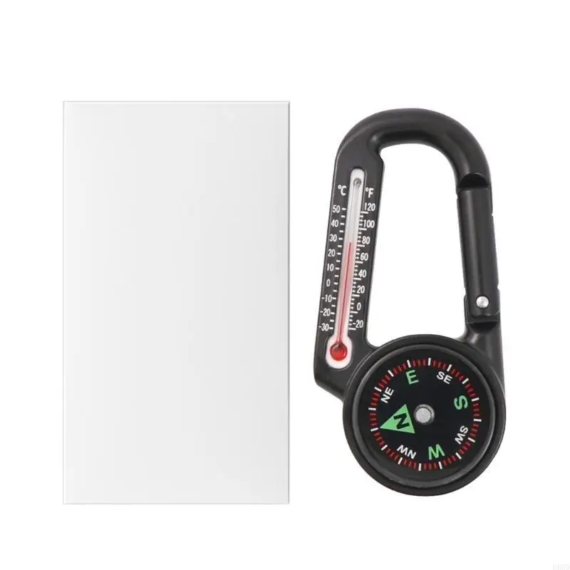Mini Compasses Carabiner Clip Keychain for Outdoor Hiking Camping Multifunction 