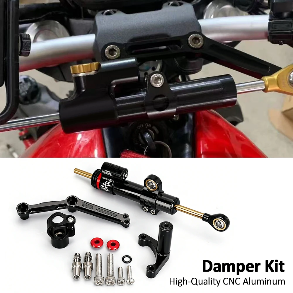 

Motorcycle Accessories Adjustable Damper Steering Stabilize Kit For Ducati Monster 797 821 MONSTER 1200 1200S 2014-2021