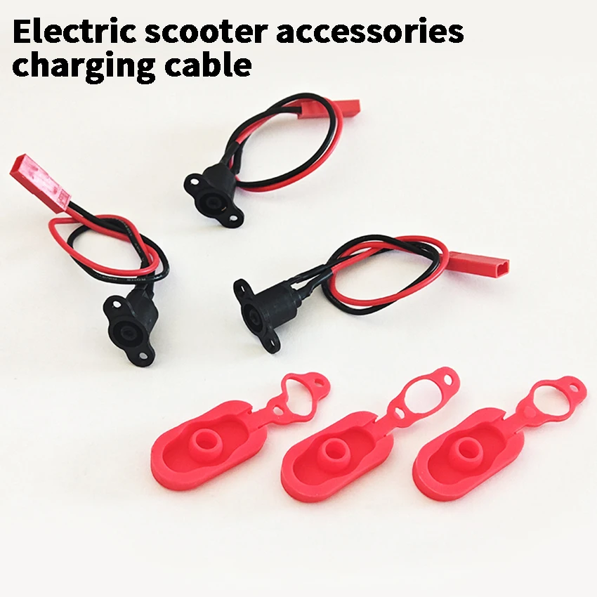 فتحة شحن بما في ذلك غطاء مقاوم للماء مع كابل شحن ومنفذ شحن لملحقات السكوتر الكهربائي Xiaomi Mijia M365