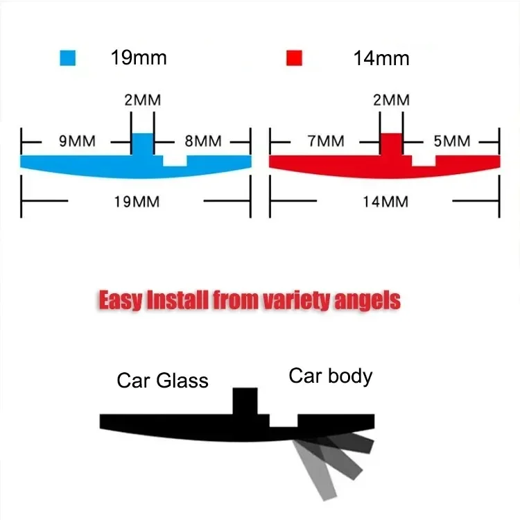 27/19/14mm T shape Auto Roof Windshield Car Rubber Seal Edge Sealing Strips Car Rubber Sealant Protector Seal Strip Window Seals