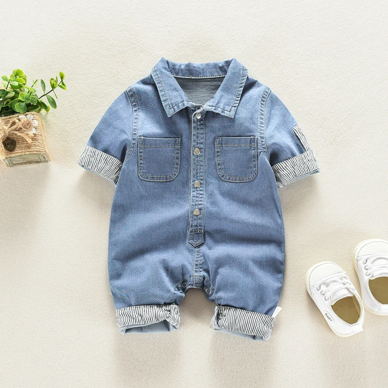 IENENS Newborn Clothes Jumpsuits Baby Cotton Rompers Short Sleeves One-pieces 0-18 Months Soft Suits Toddler Clothing Sets