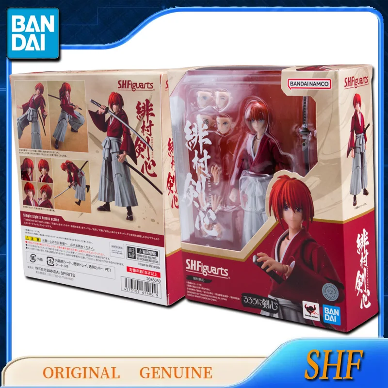 Bandai Anime Original Genuine SHF HIMURA KENSHIN Action Figure Toys For Kids Gift Assembly Model Ornaments