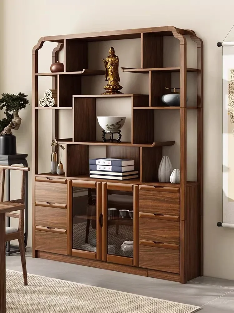 Partition solid wood Duobao Pavilion decorative display entrance cabinet