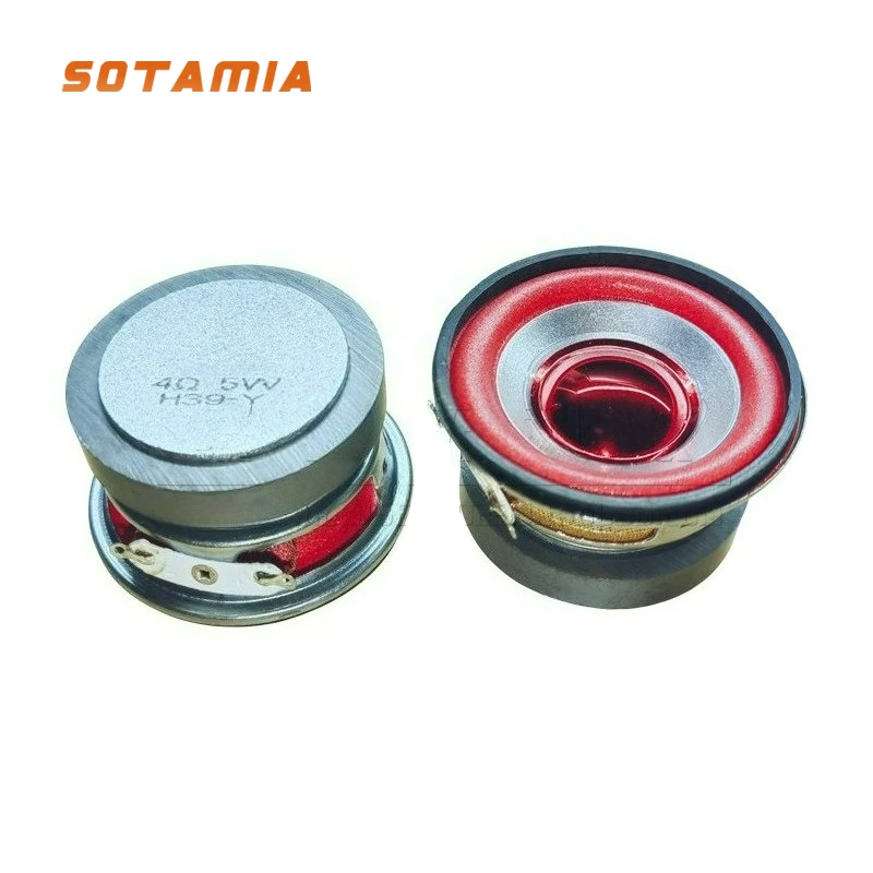 

SOTAMIA 2 шт. 2-дюймовые (52 мм) широкополосные динамики 4 Ом 5 Вт, круглые, с внешним магнитом, красная оболочка, для радио, аудио, DIY, Bluetooth-динамик