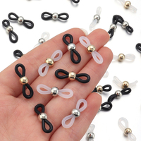 50pcs Eyeglass Chain Ends Adjustable Spring Rubber Ends Connectors for Eye Glasses Holder Necklace Chain DIY Jewelry Making